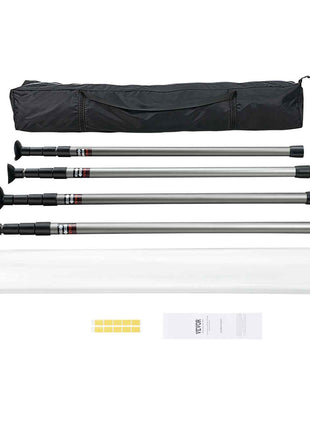 Dust Barrier Poles, Carry Bag, 10 Ft Poles with 4 Telescoping Poles, and 32.8x13.12 Ft Plastic Film, for Interior Decoration and Painting Projects