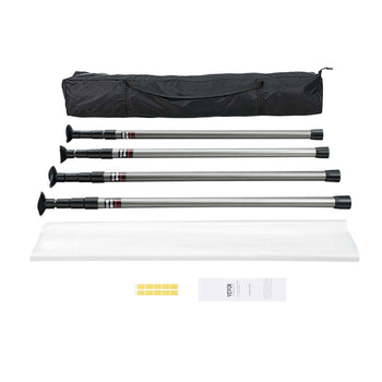 Dust Barrier Poles, Carry Bag, 10 Ft Poles with 4 Telescoping Poles, and 32.8x13.12 Ft Plastic Film, for Interior Decoration and Painting Projects
