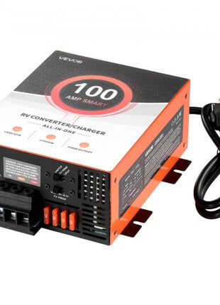 RV Power Converter, 100 Amp, 110V AC to 12V DC RV Converter Battery Charger, Multi Stage Smart Charging, 13V to 16.5V Operating Range, Compatible with Lithium & Lead Acid Battery, for Camper
