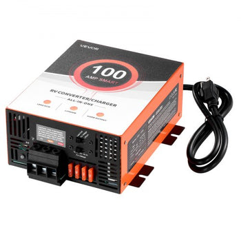 RV Power Converter, 100 Amp, 110V AC to 12V DC RV Converter Battery Charger, Multi Stage Smart Charging, 13V to 16.5V Operating Range, Compatible with Lithium & Lead Acid Battery, for Camper