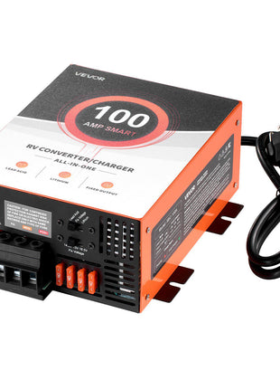 RV Power Converter, 100 Amp, 110V AC to 12V DC RV Converter Battery Charger, Multi Stage Smart Charging, 13V to 16.5V Operating Range, Compatible with Lithium & Lead Acid Battery, for Camper