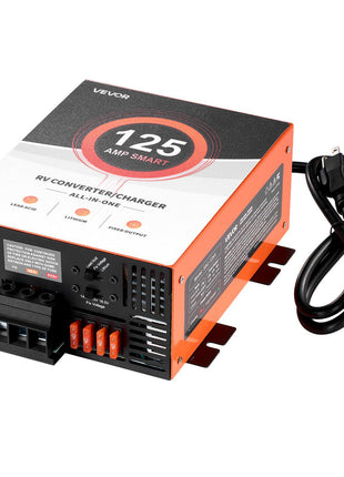 RV Power Converter, 125 Amp, 110V AC to 12V DC RV Converter Battery Charger, Multi Stage Smart Charging, 13V to 16.5V Operating Range, Compatible with Lithium & Lead Acid Battery, for Camper