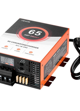 RV Power Converter, 65 Amp, 110V AC to 12V DC RV Converter Battery Charger, Multi Stage Smart Charging, 13V to 16.5V Operating Range, Compatible with Lithium & Lead Acid Battery, for Camper