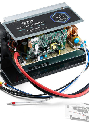 WF-8955-AD-MBA Main Board Assembly, 55 Amp, Three-Stage RV Power Converter Replacement Unit, Compatible with Lithium Lead Acid Battery, Fit for WF-8955, Parallax 7145 & 7145 Series Converters