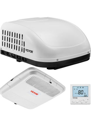 RV Air Conditioner, 13500 BTU Non-Ducted Rooftop RV AC Unit, 65 dB Quiet Design, Including Air Distribution Box, Operation Panel and Installation Hardware, for Campers, Vans, Trailers, White