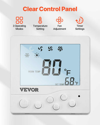 RV Air Conditioner, 13500 BTU Non-Ducted Rooftop RV AC Unit, 65 dB Quiet Design, Including Air Distribution Box, Operation Panel and Installation Hardware, for Campers, Vans, Trailers, White