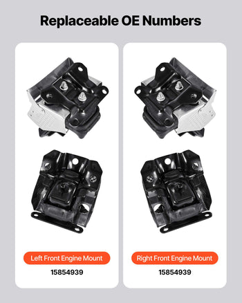 Engine Motor Mount Kit Replacement, Set of 2, Compatible with 2007–2013 Chevrolet Silverado 1500 5.3L V8, Replace OE# A5365, A5365, Secure Support, Left and Right Front Mounts
