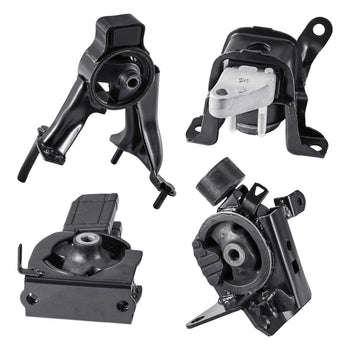 Engine and Transmission Motor Mount Kit Replacement, Set of 4, Compatible with 2003–2008 Toyota Corolla 1.8L L4, Replace OE# A4220, A4219, A4218, A4221, Secure Support