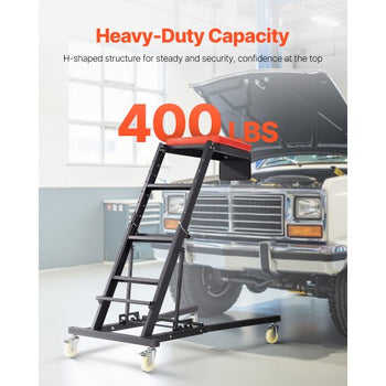 Automotive Top Creeper, Engine Creeper 42.5"-64.8", 400 LBS Capacity High Top Creeper, 4 Swivel Caster Wheels, Padded Deck,  Creeper for Home Garage, Workshop Repair Maintenance