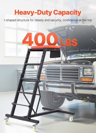Automotive Top Creeper, with Adjustable Height 49.6" to 75.6", 400 LBS Capacity High Creeper, 4 Swivel Caster Wheels, Heavy Duty  Creeper for Auto Repair and Maintenance