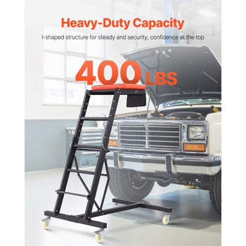 Automotive Top Creeper, with Adjustable Height 49.6" to 75.6", 400 LBS Capacity High Creeper, 4 Swivel Caster Wheels, Heavy Duty  Creeper for Auto Repair and Maintenance