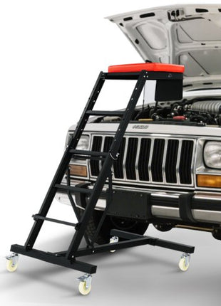 Top Automotive Creeper, Engine Creeper with Adjustable Height 45.7" to 66.3", 400 LBS Capacity High Creeper, 4 Swivel Caster Wheels, Heavy Duty  Creeper for Auto Repair and Maintenance