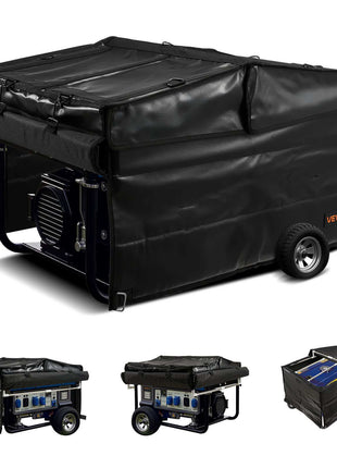 Generator Cover, 34 x 26 x 21 Inch Waterproof Universal Generator Cover for Most Generators 3500-12000 Watt, Portable Generator Running Cover with Heavy Duty Thicken 420D Oxford Fabric, Black