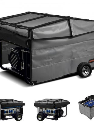 Generator Cover, 34 x 26 x 21 Inch Waterproof Universal Generator Cover for Most Generators 3500-12000 Watt, Portable Generator Running Cover with Heavy Duty Thicken 420D Oxford Fabric, Grey
