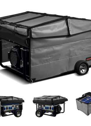 Generator Cover, 34 x 26 x 21 Inch Waterproof Universal Generator Cover for Most Generators 3500-12000 Watt, Portable Generator Running Cover with Heavy Duty Thicken 420D Oxford Fabric, Grey