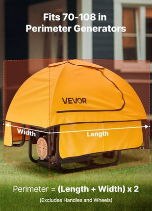 Generator Cover, 36 x 26 x 26 Inch Waterproof Universal Generator Cover for Most Generators 70-108 Inch Perimeter, Portable Generator Running Cover with Heavy Duty Thicken Oxford Fabric, Yellow