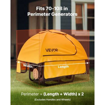 Generator Cover, 36 x 26 x 26 Inch Waterproof Universal Generator Cover for Most Generators 70-108 Inch Perimeter, Portable Generator Running Cover with Heavy Duty Thicken Oxford Fabric, Yellow