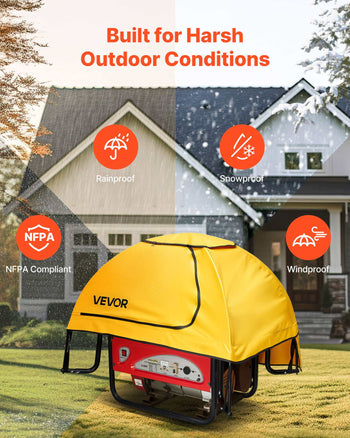 Generator Cover, 36 x 26 x 26 Inch Waterproof Universal Generator Cover for Most Generators 70-108 Inch Perimeter, Portable Generator Running Cover with Heavy Duty Thicken Oxford Fabric, Yellow