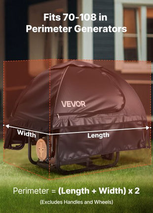 Generator Cover, 36 x 26 x 26 Inch Waterproof Universal Generator Cover for Most Generators 70-108 Inches Perimeter, Portable Generator Running Cover with Heavy Duty Thicken Oxford Fabric, Black
