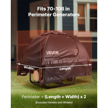 Generator Cover, 36 x 26 x 26 Inch Waterproof Universal Generator Cover for Most Generators 70-108 Inches Perimeter, Portable Generator Running Cover with Heavy Duty Thicken Oxford Fabric, Black