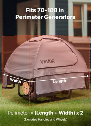 Generator Cover, 36 x 26 x 26 Inch Waterproof  Generator Cover for Most Generators 70-108 Inches Perimeter, Portable Generator Running Cover with Heavy Duty Thicken Oxford Fabric, Grey