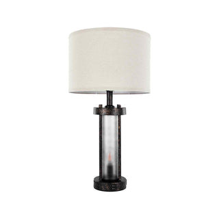Table Lamps Set of 2, Dimmable Farmhouse Bedside Nightstand Lamps, Vintage Lamp with LED Bulb and Linen Shades, Bedside Lamp with USB C+A Ports & AC Outlet, for Living Room, Bedroom & Office