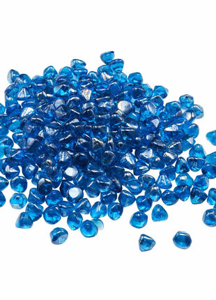 Fire Glass, 20 LBS / 9 KG High-Temperature Resistant Fireplace Rocks, 1 Inch / 25.4 mm Reflective Firepit Glass Diamond Beads, High Luster Stone Landscaping for Fire Pit Table, Caribbean Blue