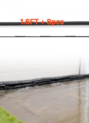 Flood Barrier, 8 Pack, 1.6 x 1.4 ft Flood Bags Activated by Water, Reusable Water Absorbent Barrier, Sandless Sandbags Blockage, Flooding Prevention Bags for Home, Doorway, Basement, Garage