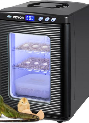 Egg Incubator and Hatcher 25L Black Reptile Egg Incubator 5-42°C Scientific Hatcher Heating Bright LED Digital Display For Small Animals