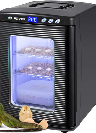 Egg Incubator and Hatcher 25L Black Reptile Egg Incubator 5-42°C Scientific Hatcher Heating Bright LED Digital Display For Small Animals