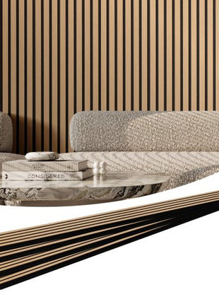 Wood Slat Acoustic Panels, 7.9 x 94.5 inch, MDF Accent Wooden Wall Panels for Modern Interior Wall Decor, Faux Wood Wall Board Panels for Noise Reduction, Light Oak