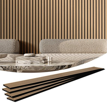 Wood Slat Acoustic Panels, 7.9 x 94.5 inch, MDF Accent Wooden Wall Panels for Modern Interior Wall Decor, Faux Wood Wall Board Panels for Noise Reduction, Light Oak