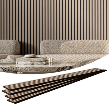 Wood Slat Acoustic Panels, 7.9 x 94.5 inch, MDF Accent Wooden Wall Panels for Modern Interior Wall Decor, Faux Wood Wall Board Panels for Noise Reduction, Silver Wood