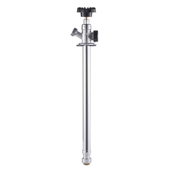 12-Inch Frost-Free Sillcock, 1/2" PTC x 3/4" MHT Hose Bibb, Anti-Siphon Lead-Free Brass Valve, Push-to-Connect Brass Plumbing Fitting, Compatible with PEX, Copper, CPVC Pipes