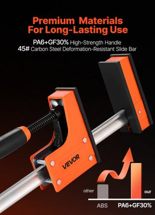 Bar Clamps for Woodworking, 2-Pack 30 inch Parallel Clamp Set, F-Clamp with 1500 lbs Load Limit, Even Pressure, High-strength Plastic and Carbon Steel, for Woodworking Metal Working, Orange