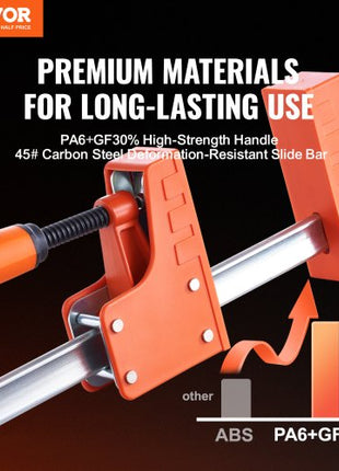 Bar Clamps for Woodworking, 2-Pack 50" Parallel Clamp Set, F Clamp with 1100 lbs Load Limit, Even Pressure, High-strength Plastic and Carbon Steel, Wood clamps for Woodworking Metal Working