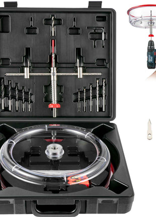 Adjustable Hole Saw Cutter Kit, 1-5/8" to 8" (40-200 mm), Two Replaceable Pilot Drill Bits, Twin Blade Recessed Hole Saw with PC Dust Shield, for Recessed Lights, Ceiling Speakers, Vent Holes