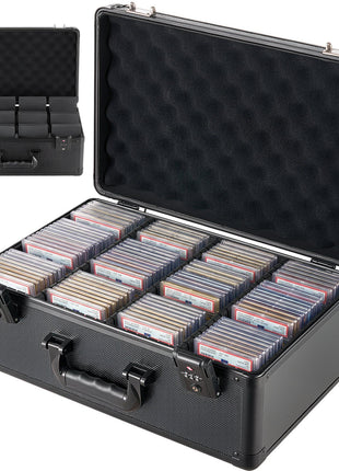 Graded Card Case 4 Row 152 PSA Slab Storage Box TSA Approved Lock, Baseball Sports Trading Cards Holder Collector, with 12 Dividers, Holds 120 SGC 100 BGS 550 Top Loaders & 999+ Loose Cards