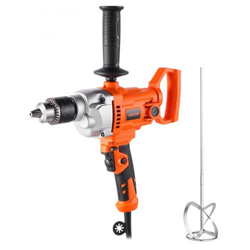 Drill Mixer, 5/8 inch Corded Electric Drill Mixer Set, 0-850RPM 5.8A Mixing Drills, Mixing Drills Machine with D-Handle for Drilling & Blending, Handheld Cement Mixers for Fodder, Paint, Cement