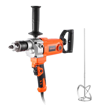 Drill Mixer, 5/8 inch Corded Electric Drill Mixer Set, 0-750RPM 5.63A Mixing Drills, Mixing Drills Machine with D-Handle for Drilling & Blending, Handheld Cement Mixers for Fodder, Paint, Cement