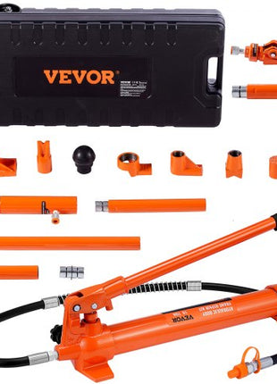 10 Ton Porta Power Kit, Hydraulic Ram with Pump, Car Jack with 4.6 ft/1.4 m Oil Hose, Bent Frame Repair Tool with Storage Case for Automotive, Garage, Heavy Equipment, Mechanic (22046 LBS)