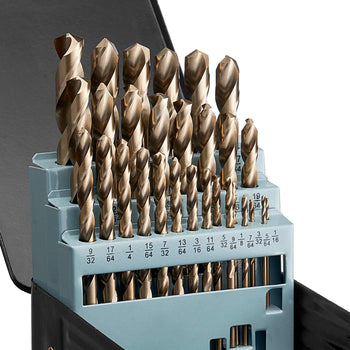 Cobalt Drill Bit Set, 29 Pcs, M35 High Speed Steel Cobalt Drill Bits with Storage Case, for Drilling Metal, Stainless Steel, Aluminum Alloy, Wood, Plastic, for Professional Work and Home DIY