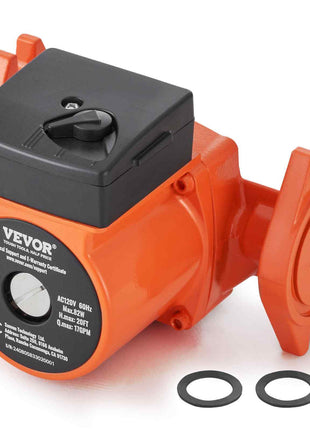UPS15-58FC Hot Water Recirculating Pump, 110V, 82W 17 GPM Hot Water Circulation Pump, 1" NPT Flange 3-Speed Circulator Pump, Quiet Operation Circulator Pump for Home Water Heater System