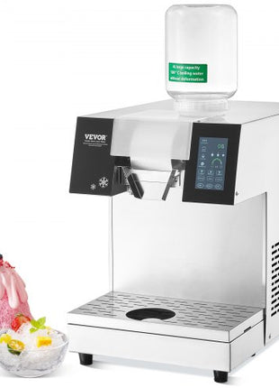Commercial Snowflake Ice Machine, 507LBS/24H Snowflake Ice Maker, Stainless Steel Ice Shaver Machine, Electric Snow Cone Maker, Air Cooling System for Rapid Heat Dissipation, for Bakery, Cafe