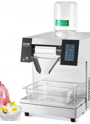 Commercial Snowflake Ice Machine, 573LBS/24H Snowflake Ice Maker, Stainless Steel Ice Shaver Machine, Electric Snow Cone Maker, Air Cooling System for Rapid Heat Dissipation, for Bakery, Cafe