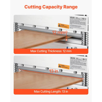 13 inch Vinyl Floor Cutter, 12mm Thick Laminate Flooring Cutter with 15°/30°/45° Adjustable Angle Settings, Flexible Wheels, Telescoping Handle, Certain Engineered Wood, LVT, VCT, SPC, LVP, WPC