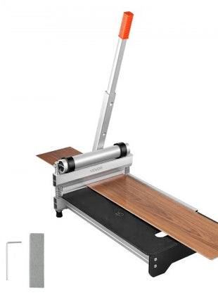 13 inch Vinyl Floor Cutter, 12mm Thick Laminate Flooring Cutter with 15°/30°/45° Adjustable Angle Settings, Flexible Wheels, Telescoping Handle, Certain Engineered Wood, LVT, VCT, SPC, LVP, WPC