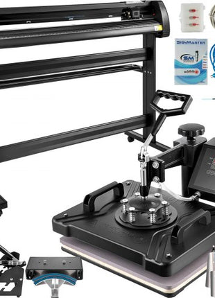 8 In 1 Heat Press Sublimation Machine & 53" Vinyl Cutter Cutting Plotter