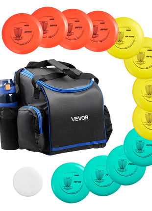 Disc Golf Set, 12 PCS Flying Discs for Beginners, Disc Golf Starter Set, with Putter, Mid-Range, Driver, Including Mini Marker, Portable Backpack, for Outdoor Backyard, Lawn, Beach, and Park