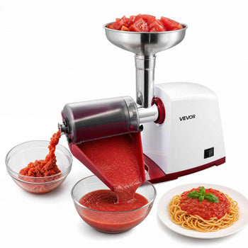 Electric Tomato Strainer 800W Max (Rated Power: 300W) Sauce Maker, 88 lbs/H For Purees, Strawberry, Salsa, Stainless Steel Tomato Food Mill Press Machine, 1mm, 1.5mm, 3mm & 6mm Screens, White